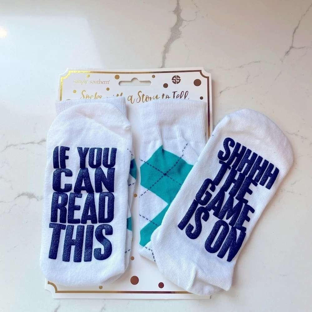 Simply Southern Game Day Socks Football Fall New in package. Unisex. Womens 7-12